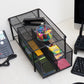 Mind Reader Network Collection, 2-Compartment Sliding Basket Storage, Kitchen, Desk, Makeup, Cabinet Organizer, Metal Mesh