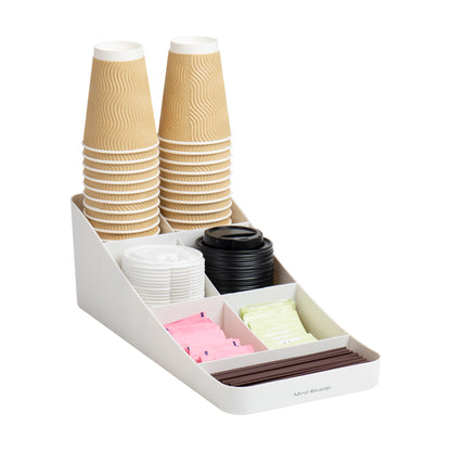 Mind Reader Anchor Collection, 7-Compartment Coffee Cup and Condiment Countertop Organizer