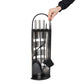 Mind Reader Hearth Collection, 4-Piece Fireplace Set with Stand, Includes Brush, Shovel/Scoop, Poker, and Tongs, Durable Steel, SIlver
