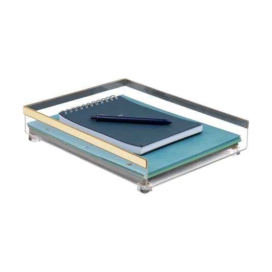 Mind Reader Cosmopolitan Collection, Paper Tray, Office, Gold