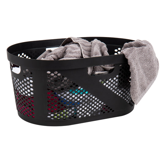 Mind Reader - Laundry basket - 15.9 gal - plastic - black