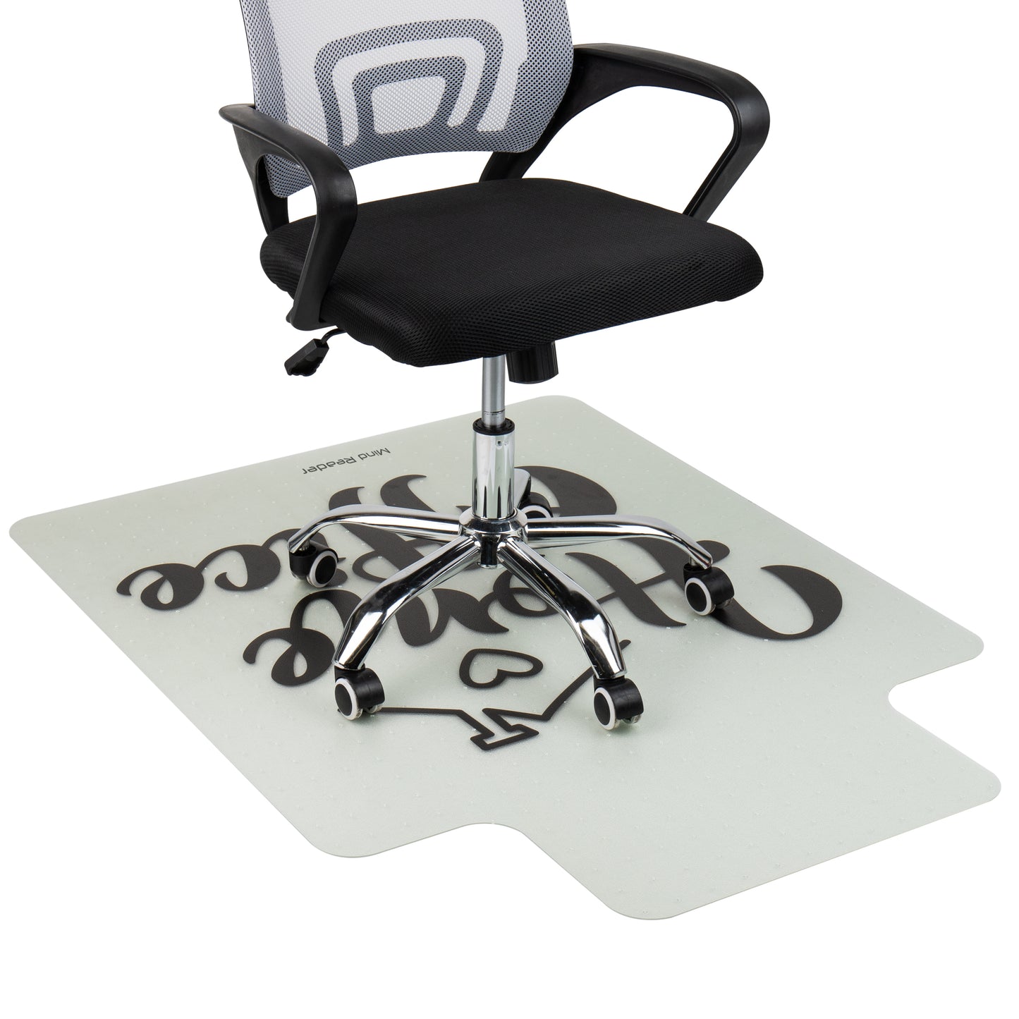 Mind Reader 9-to-5 Collection, Office Chair Mat with Lip, Anti-Skid with Carpet Gripper, 47.25 x 35.5, PVC, Clear with Black Home Office Art
