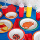 Mind Reader Bon Appetit Collection, Kids Plate and Bowl Set, Kitchen, Serveware, Set of 8, Melamine, Multi-color