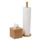 Mind Reader Tissue Box Cover and Toilet Paper Holder, Decor, Rayon from Bamboo, 5.5"L x 5.5"W x 5.5"H, 2 Piece Set, Brown