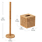 Mind Reader Lattice Collection, Tissue Box Cover and Toilet Paper Refill Holder Set, Bathroom, Rayon from Bamboo, Brown