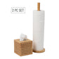 Mind Reader Lattice Collection, Tissue Box Cover and Toilet Paper Refill Holder Set, Bathroom, Rayon from Bamboo, Brown