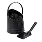 Mind Reader Fireplace Ash Bucket and Shovel, Wood Stove, Fireplace Accessories, Metal, 10"L x 10"W x 11.25"H, 2 pcs, Black