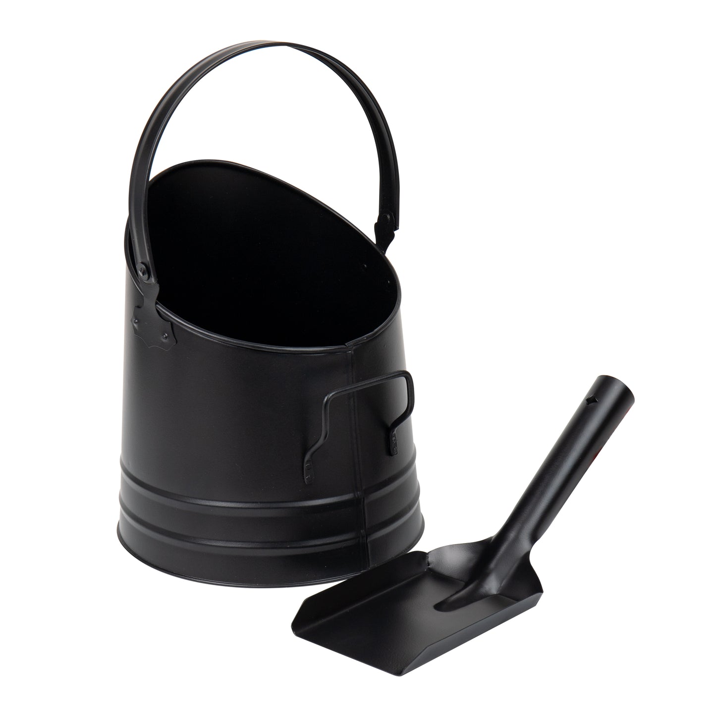 Mind Reader Fireplace Ash Bucket and Shovel, Wood Stove, Fireplace Accessories, Metal, 10"L x 10"W x 11.25"H, 2 pcs, Black