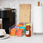 Mind Reader Modern Collection, 3-Tier Tea Caddy, 60 Bag Capacity, Breakroom, Countertop Organizer, Rayon from Bamboo and Acrylic, Brown