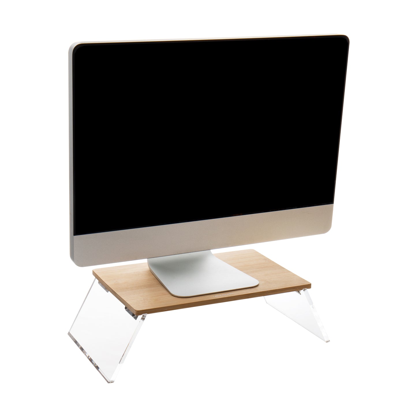 Mind Reader Modern Collection, Monitor Stand, Foldable, Portable, Office, Rayon from Bamboo and Acrylic, Brown