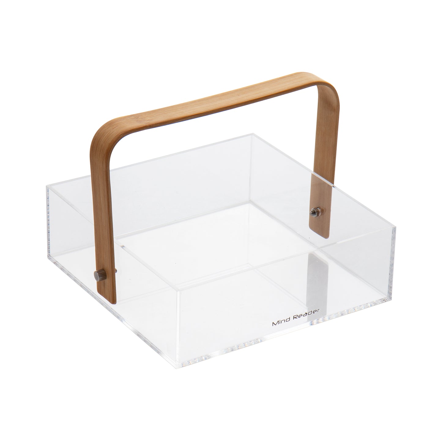 Mind Reader Modern Collection, Napkin Caddy, Serveware, Breakroom, Countertop Organizer, Rayon from Bamboo and Acrylic, Brown