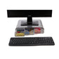 Mind Reader Monitor Stand, Ventilated Laptop Riser, Desktop Organizer, Storage, Metal Mesh, 13.25"L x 12.5"W x 3"H, Black