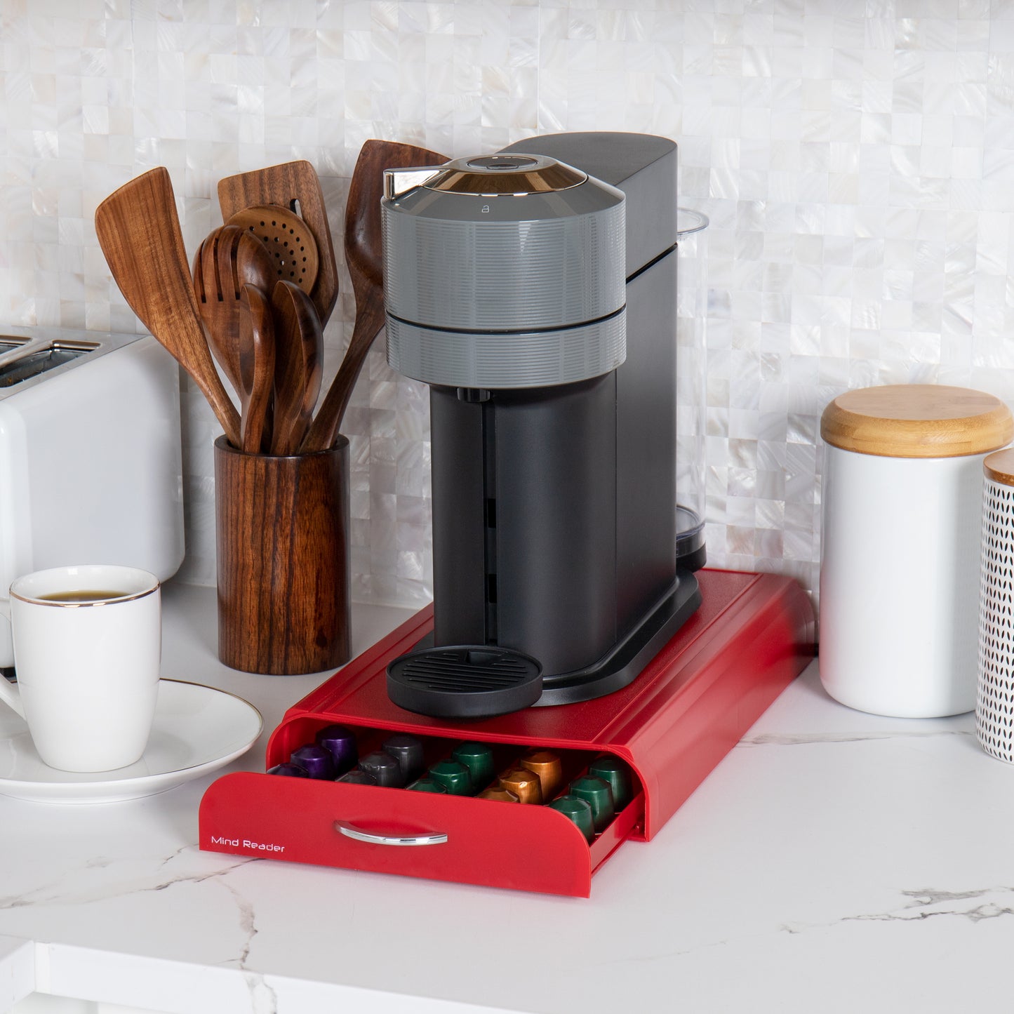 Mind Reader Nespresso Compatible Capsule Drawer, Countertop Organizer, Coffee Pod Holder, Storage