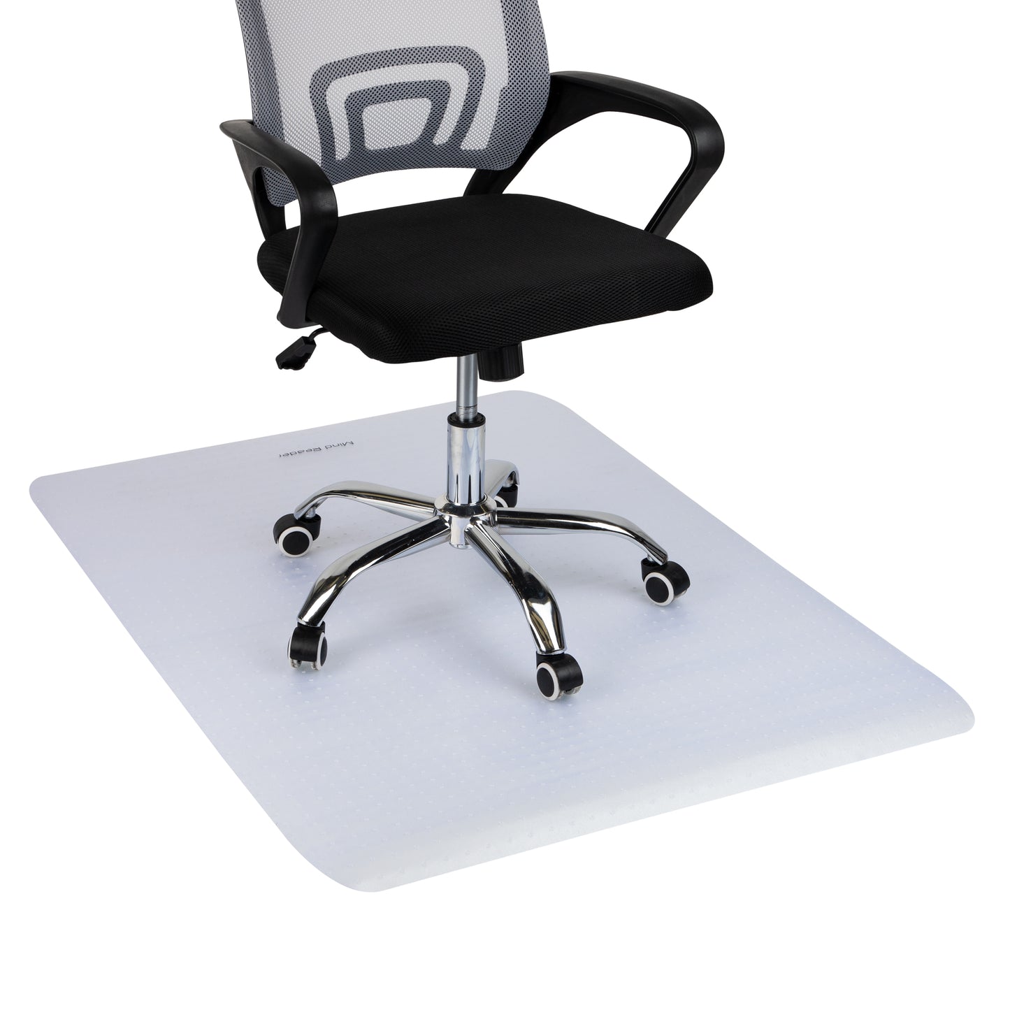 Mind Reader Office Chair Mat for Carpet, Under Desk Protector, Carpet Grips, Rolling, PVC, 60"L x 46.25"W x 0.125"H, Clear