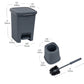 Mind Reader Basket Collection, Square Wastepaper Pedal Basket and Toilet Brush Set, Wicker Style, Bathroom, 2 Piece Set