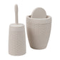Mind Reader Trash Can and Toilet Brush Set, Bathroom Decor, Swivel Lid, Accessories, 8.75"W x 11.25"H, 2 Piece Set, Gray