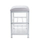 Mind Reader Woodland Collection, 3-Tier Bench, 2 Shoe and Accessory Shelves, Padded Top, Mudroom, Entryway, Bedroom, Metal, White