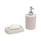 Mind Reader Bathroom Set, Trash Can, Toothbrush Holder, Liquid Soap, Soap Dish, 7.75"L x 7.75"W x 11"H, 4 Pc Set