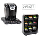 Mind Reader Anchor Collection, Coffee and Tea Dispenser Set, Includes a Single Serve 36 Coffee Pod Capacity Drawer, and a 9-Drawer Tea Bag Organizer, Countertop Organizer Set, Set of 2, Black