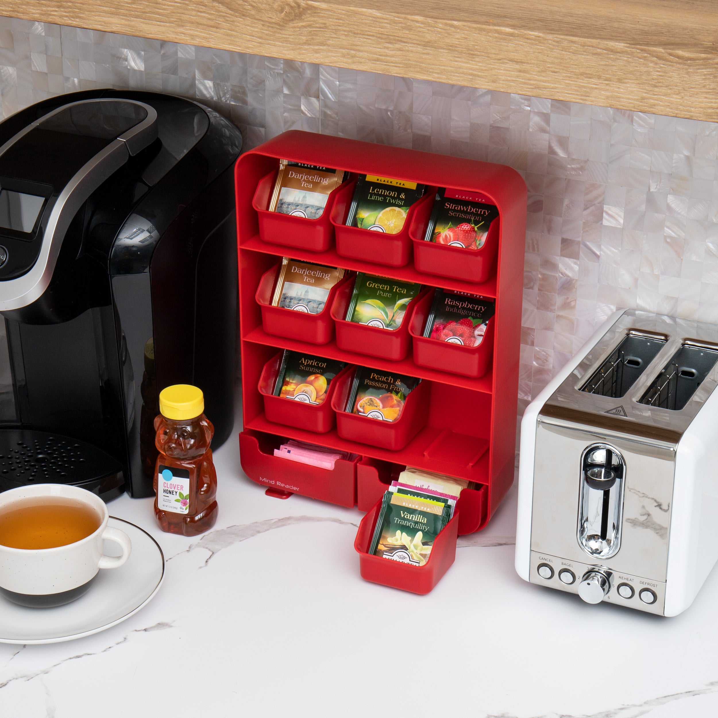 Desktop Shelf Wall-mounted Tea Bag Storage Box And High- Multifunctional  Transparent,white | Fruugo NO