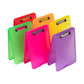 Mind Reader Apprentice Collection, Storage Clipboard with Low Profile Clip, Letter Size, Bottom Hinge, Set of 6, Assorted Translucent Colors