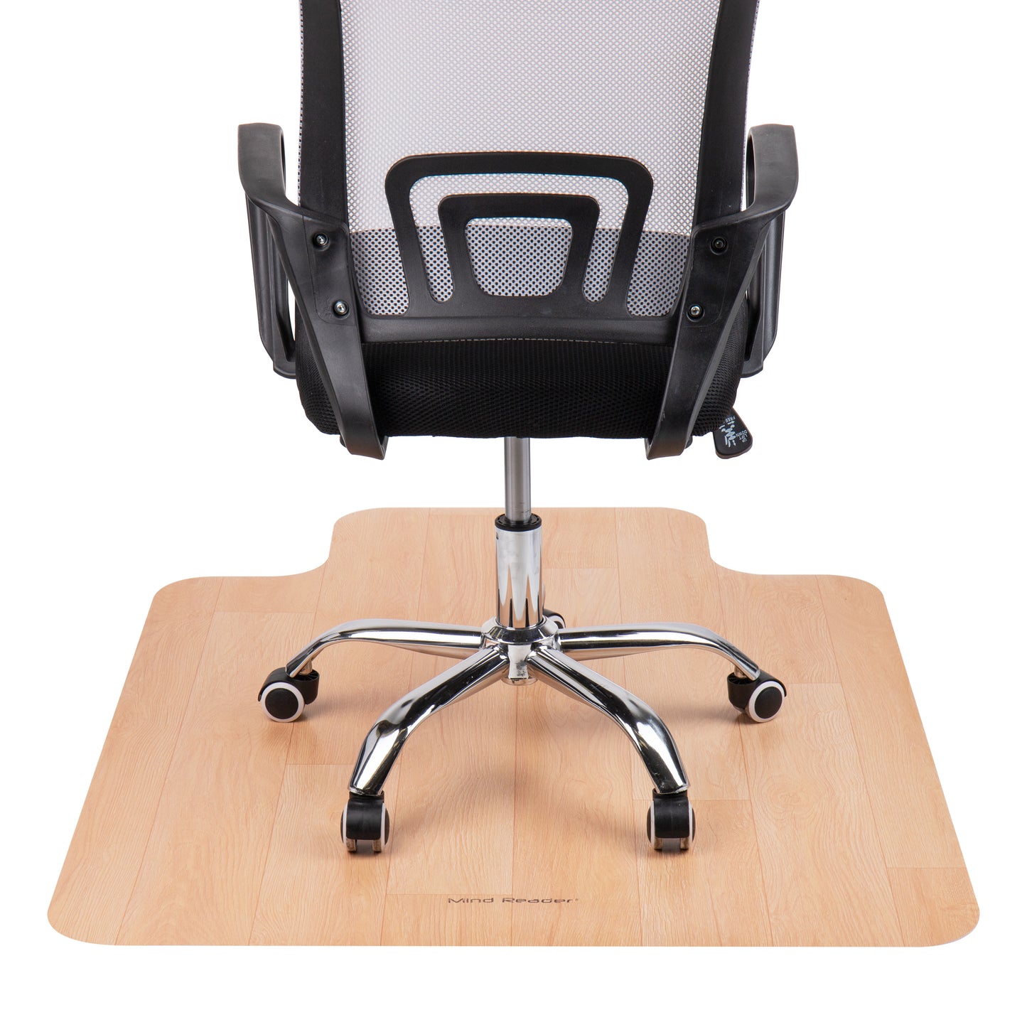 Mind Reader Office Chair Mat for Hardwood Floors, Under Desk Floor Protector, Rolling, PVC, 47.5 x 35.5, Woodtone