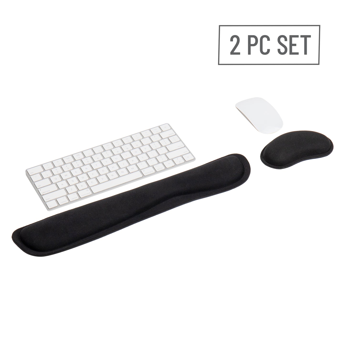 Mind Reader Ergonomic Keyboard and Mouse Wrist Rest Set, Gaming Accessory, Memory Foam, 16.75"L x 3"W x 0.75"H, Black