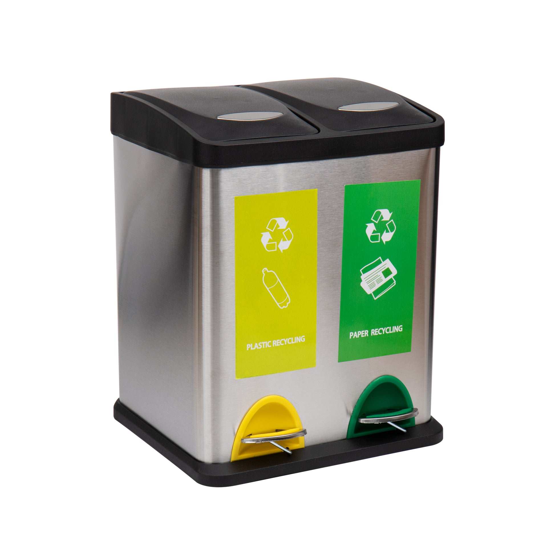 Small Simple Sort Triple Recycle & Waste Station 16 Gal