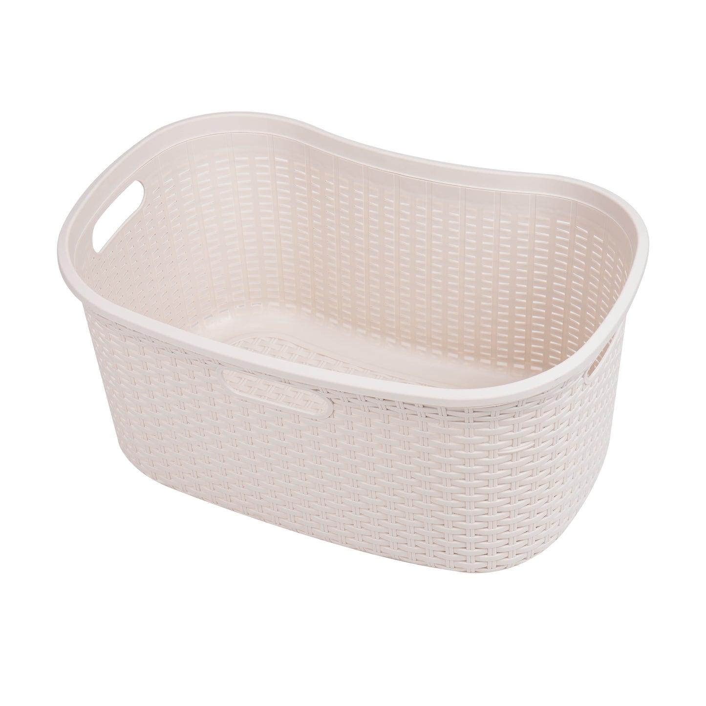 Mind Reader Basket Collection, Laundry Basket, 40 Liter (10kg/22lbs) Capacity, Premium Wicker Look, Cut Out Handles, Ventilated