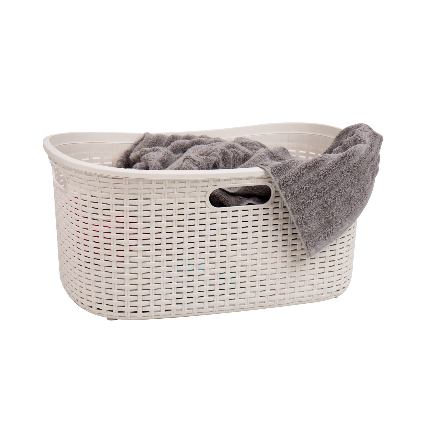 Mind Reader Basket Collection, Laundry Basket, 40 Liter (10kg/22lbs) Capacity, Premium Wicker Look, Cut Out Handles, Ventilated