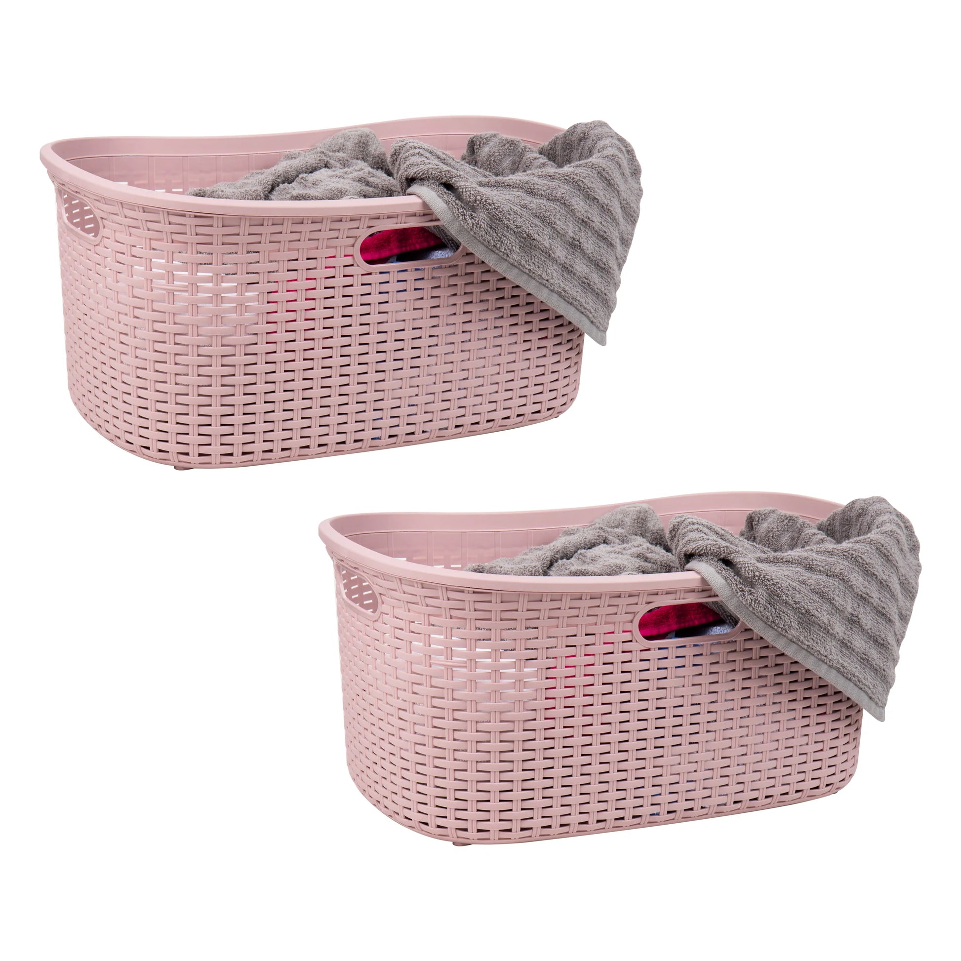 Mind Reader 40L Laundry Basket Clothes Hamper Wicker Design