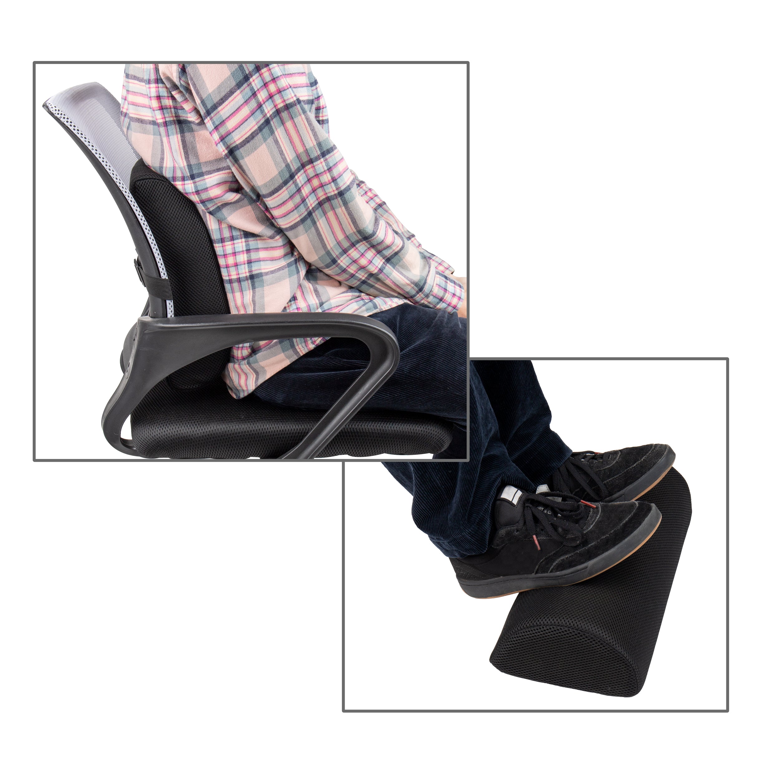 Mind Reader Harmony Collection Ergonomic Back and Footrest Set