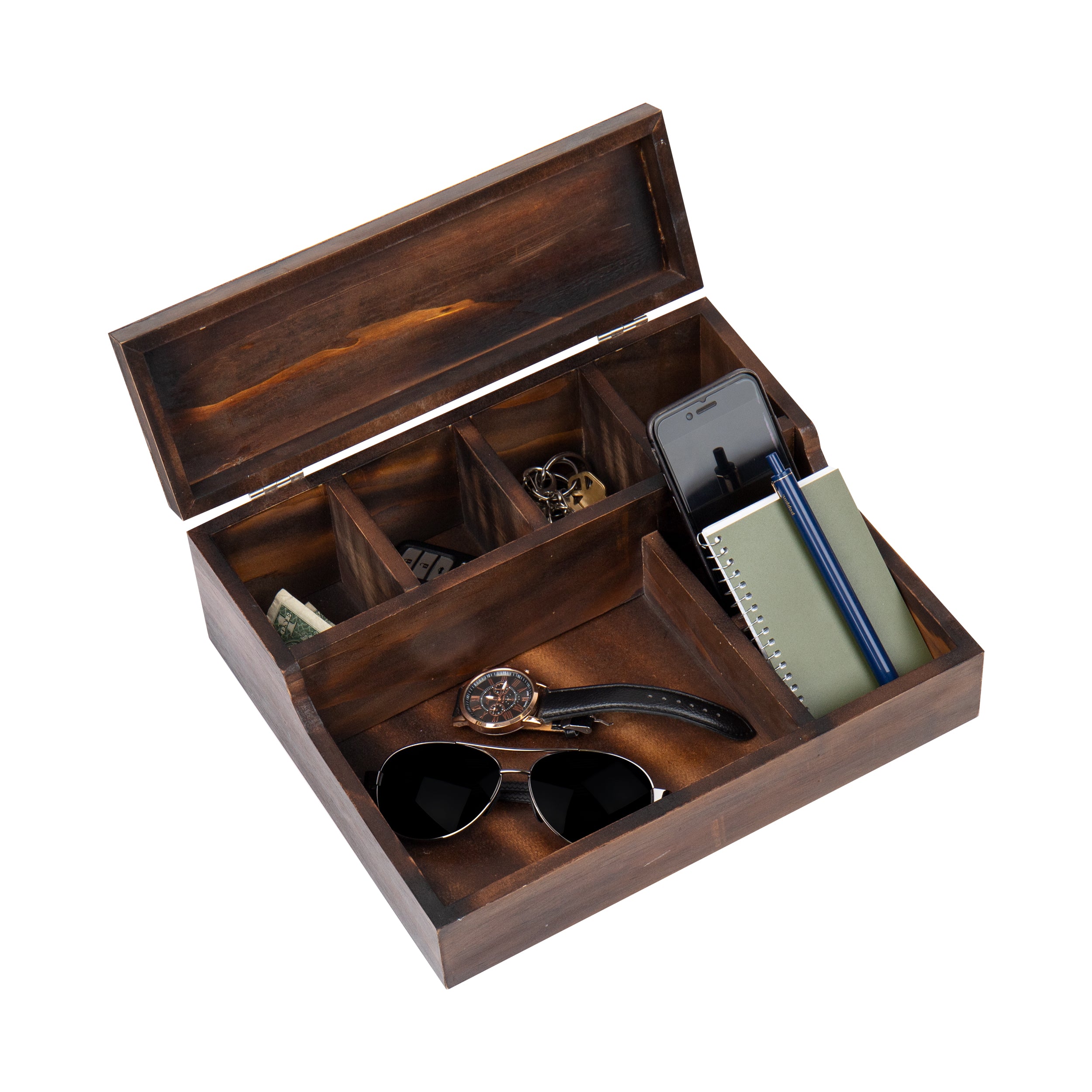 Fine Handmade Boxes, beautiful handmade bespoke products in wood - Burr Oak  Watch/Valet Box