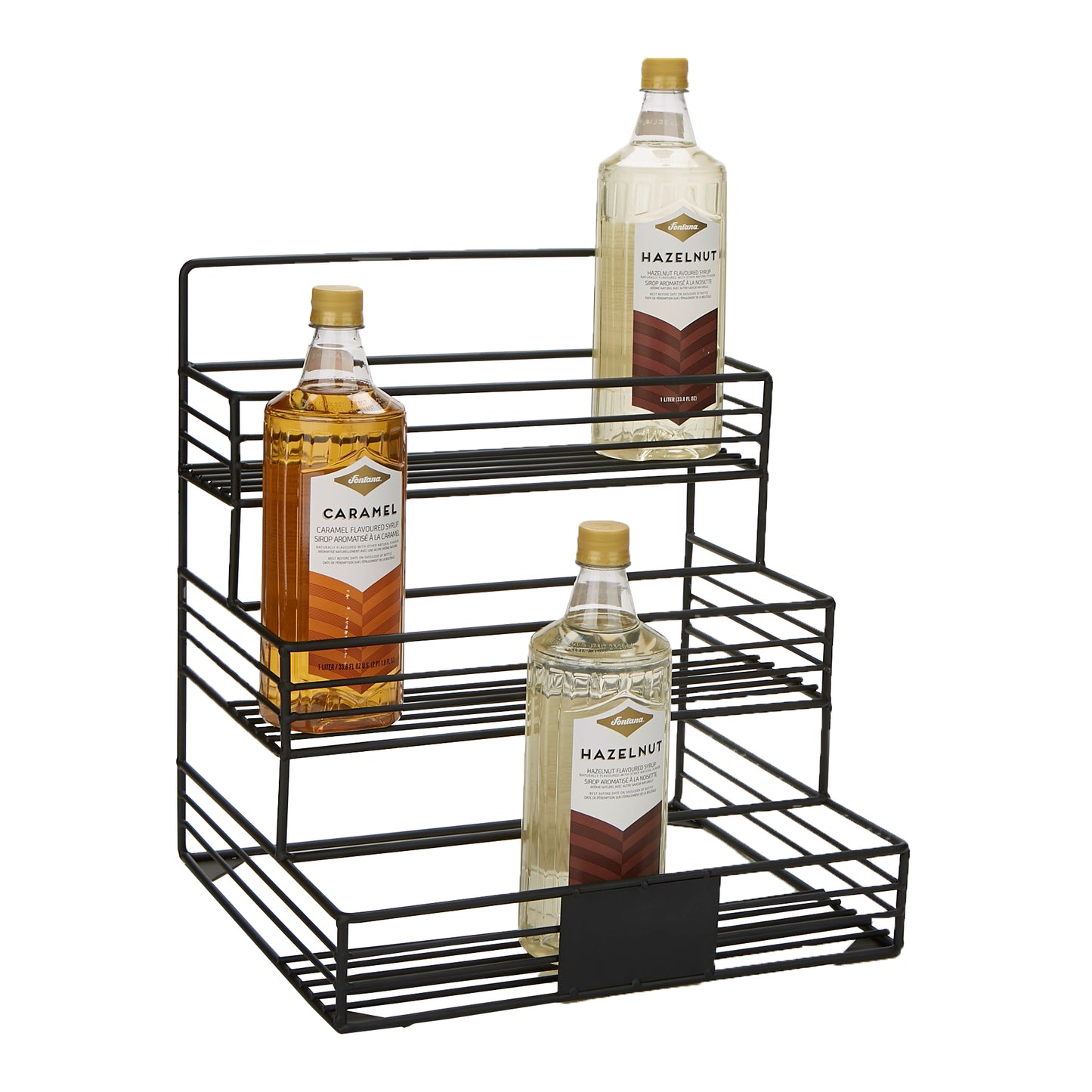 Mind Reader Coffee Syrup Station, Coffee Bar Accessories, Countertop Organizer, Kitchen, Metal, Black