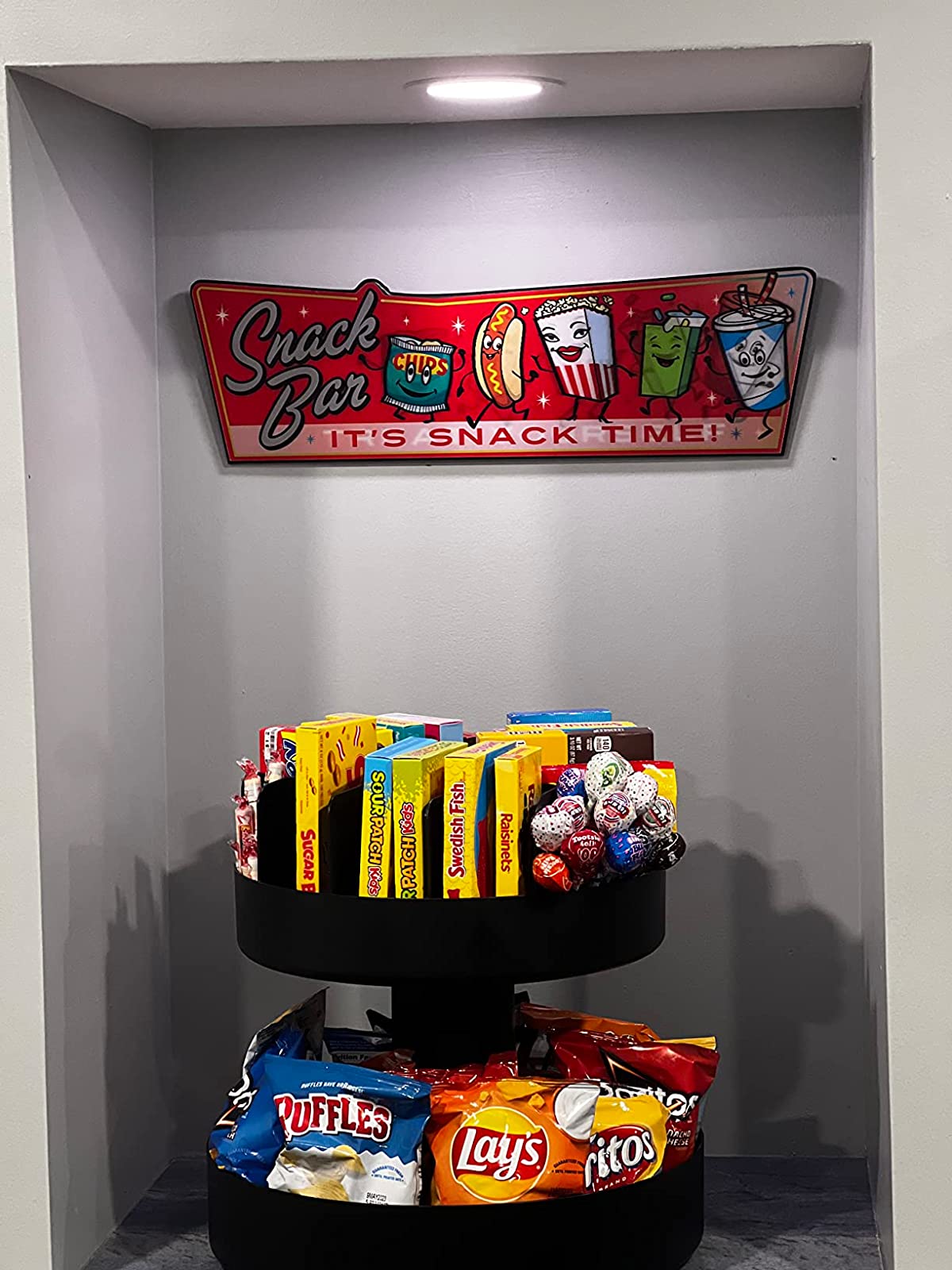 Mind Reader Anchor Collection, 2-Tier Lazy Susan Granola Bar and Snack Storage, Countertop Organizer