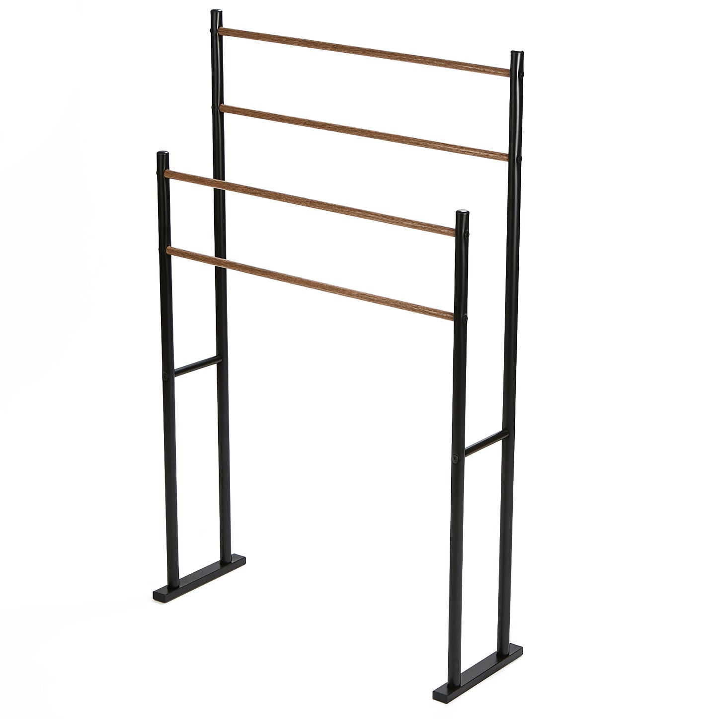Mind Reader Alloy Collection, 2-Tier Towel Rack with 4 Bars, Drying Stand, Metal, Black
